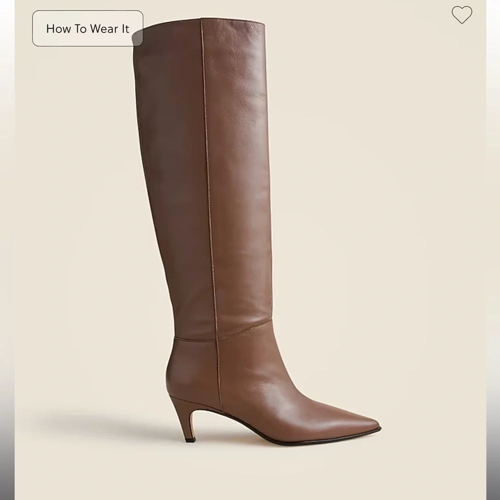 J. Crew New Stevie knee-high pull-on boots in leather